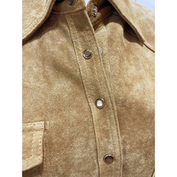 Arden B Suede Brown Snap Button Belted Dress Small Western - Picture 12 of 16